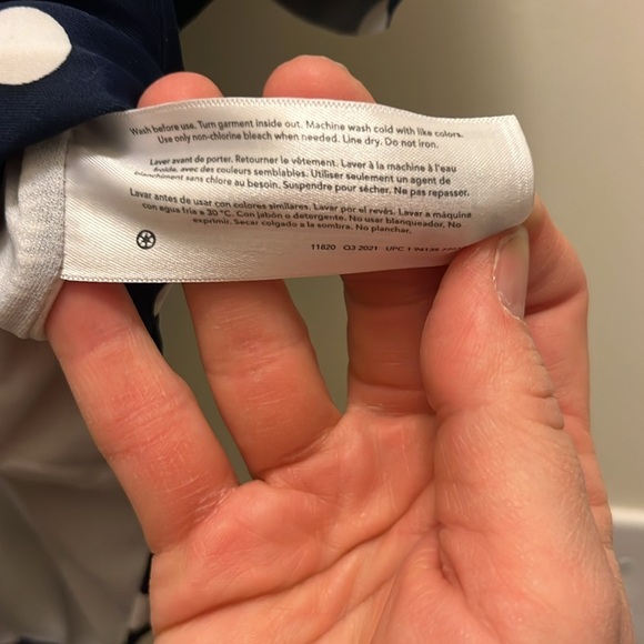 Carters girls Navy Polka Dot and ruffle one shoulder Swimsuit size 10 - Picture 4 of 8